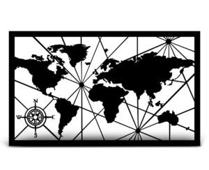 Cuadro Planisferio Brújula