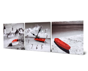 Cuadro Reloj Triptico Chico Canoa