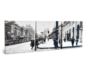 Cuadro Reloj Tríptico Chico City