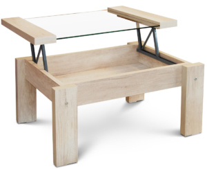 Mesa Doppia Elevable tapa de vidrio