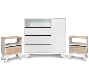 Cómoda + 2 Mesas de Luz Vika