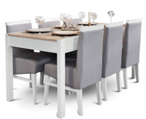 Mesa Xanaes Rectangular + 6 Sillas Xanaes Shot