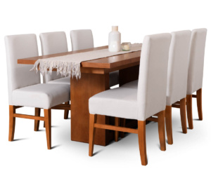 Mesa Mónaco Rectangular + 6 Sillas Vicco Shot