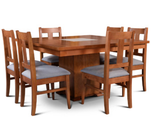 Mesa Euro Base Central + 6 Sillas Euro Shot