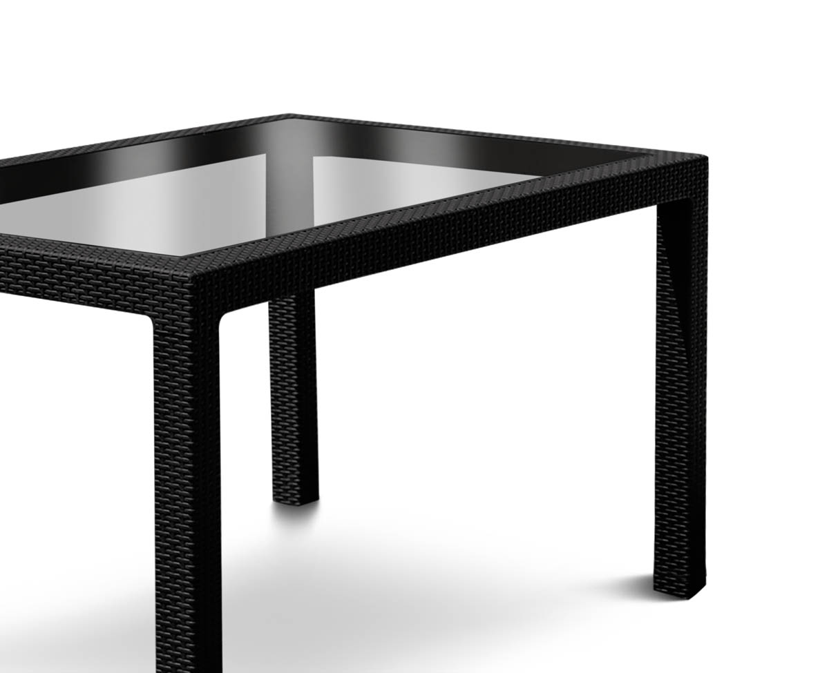 Mesa Indonesia Ratán con vidrio Espácity