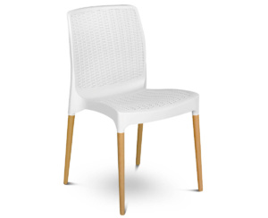 Silla India Ratán patas de madera