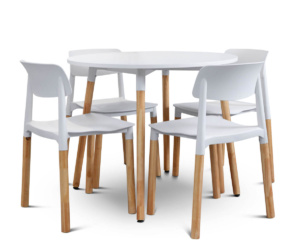 Mesa Eames Redonda con 4 Sillas Milán