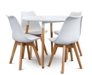 Mesa Eames Redonda con 4 Sillas Tulip