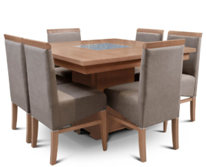 Mesa Euro Base Central + 6 Sillas Xanaes Sunny