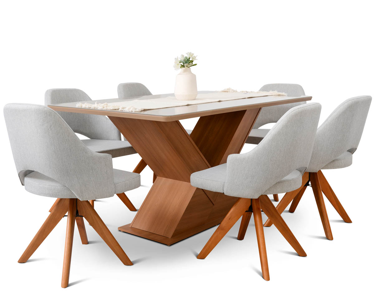 Mesa de Comedor Amora 6 Sillas Siena Espácity