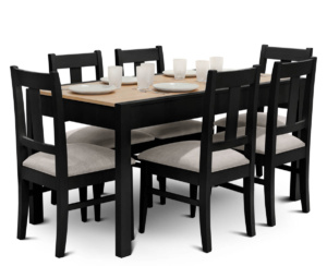 Mesa Xanaes Rectangular + 6 Sillas Euro Aspen