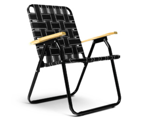 Sillón Plegable Caño Acero Apoyabrazo Madera