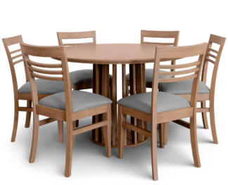 Mesa Redonda Base Varillada con 6 Sillas Murano Shot