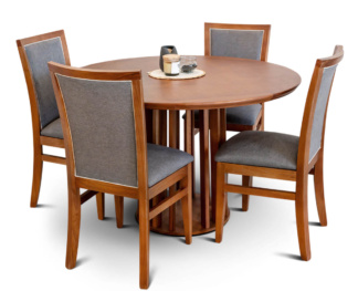 Mesa Redonda Base Varillada con 4 Sillas Murcia Shot