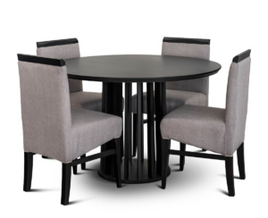 Mesa Redonda Base Varillada con 4 Sillas Xanaes Shot